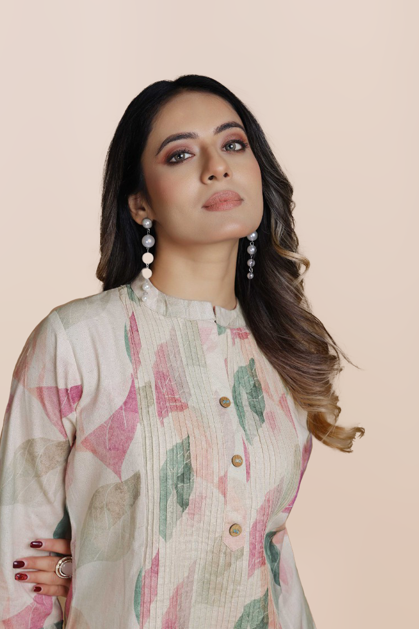 Pastel Leaf Elegance Co-ord Set