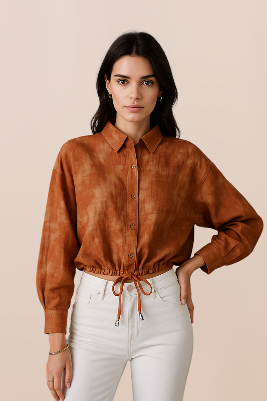 Rust Drift Drawstring Top