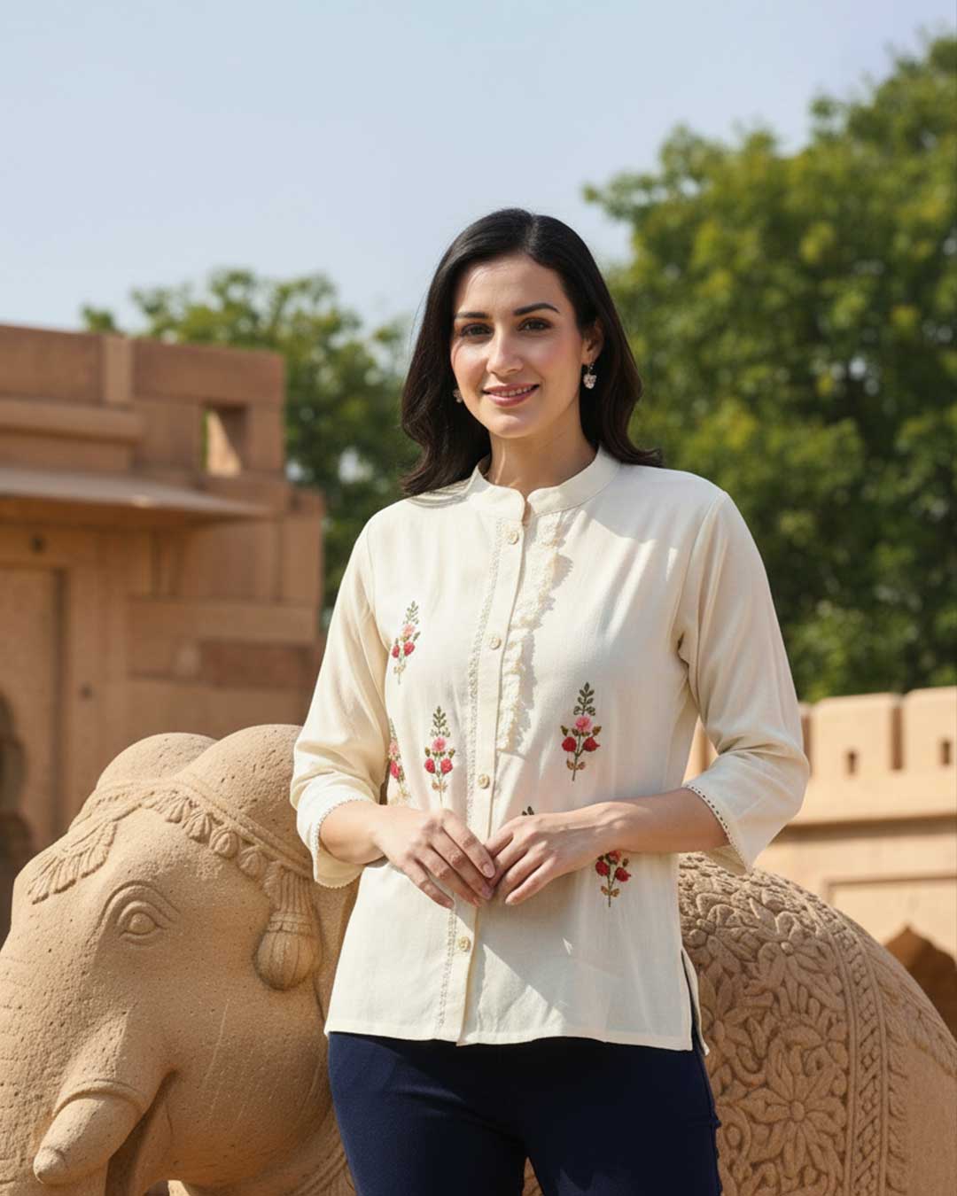 Blush Garden Tunic Top