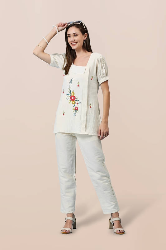 Concrete Luxe Embroidered Top & Bottom