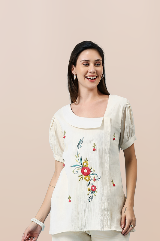 Concrete Luxe Embroidered Top