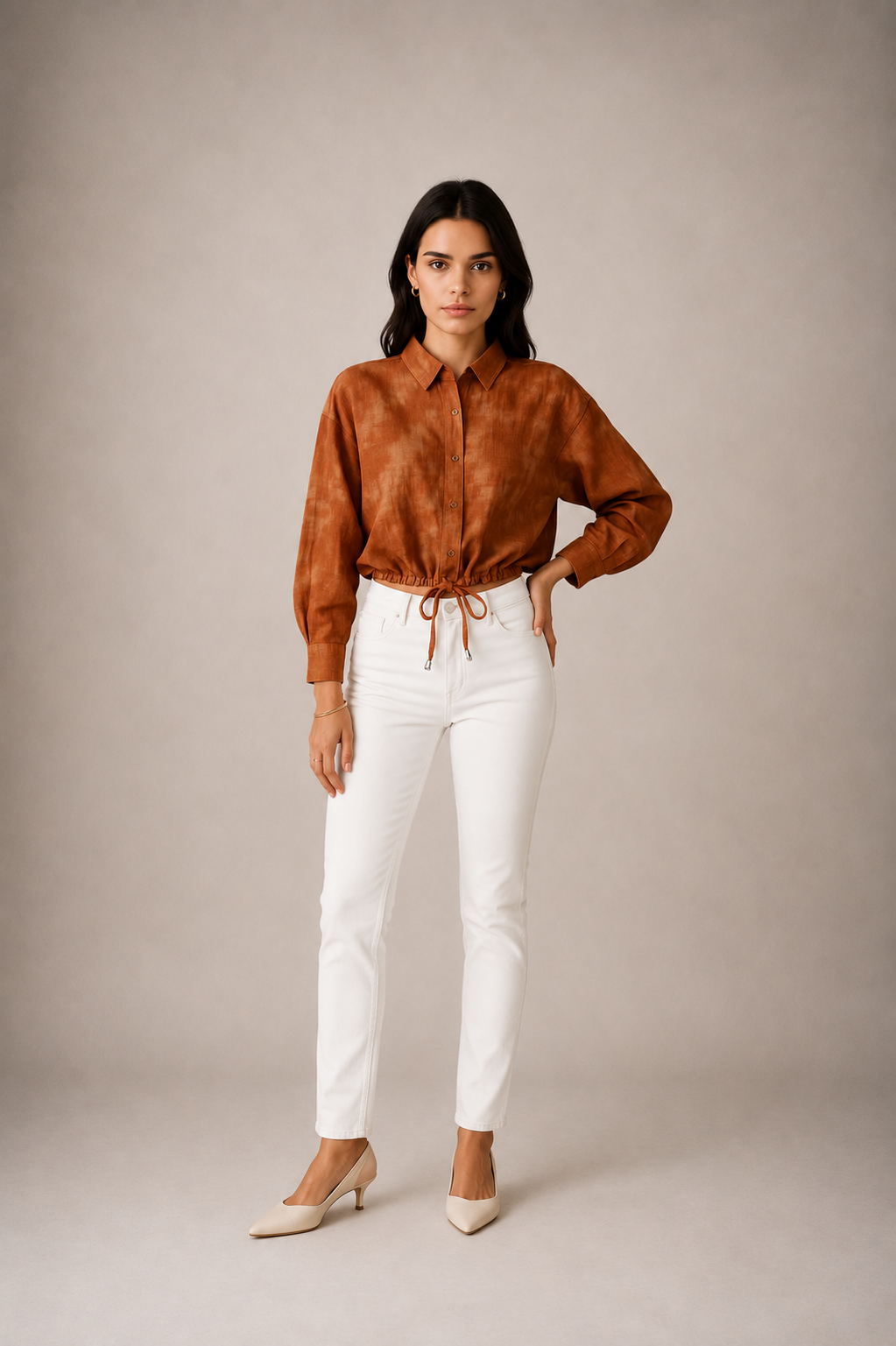 Rust Drift Drawstring Top
