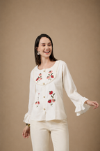 Ivory Edit Embroidered Top
