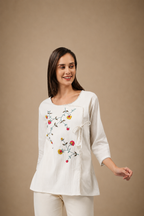 Floral Dusk Embroidered Top