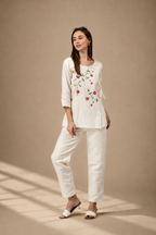 Floral Dusk Embroidered Top