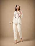 Slate Motion Embroidered Top & Bottom