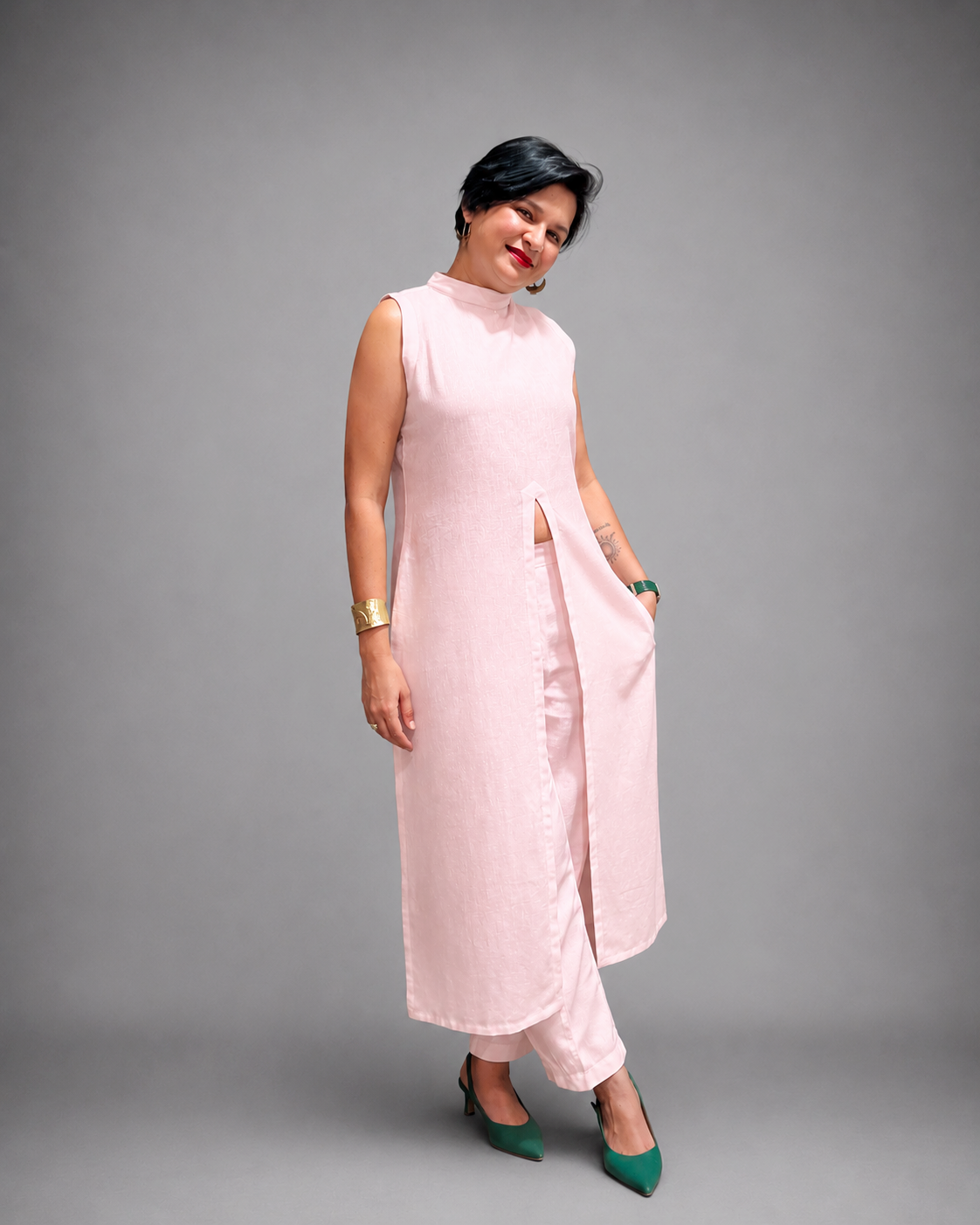 Serene Slit Linen Co-ord Set