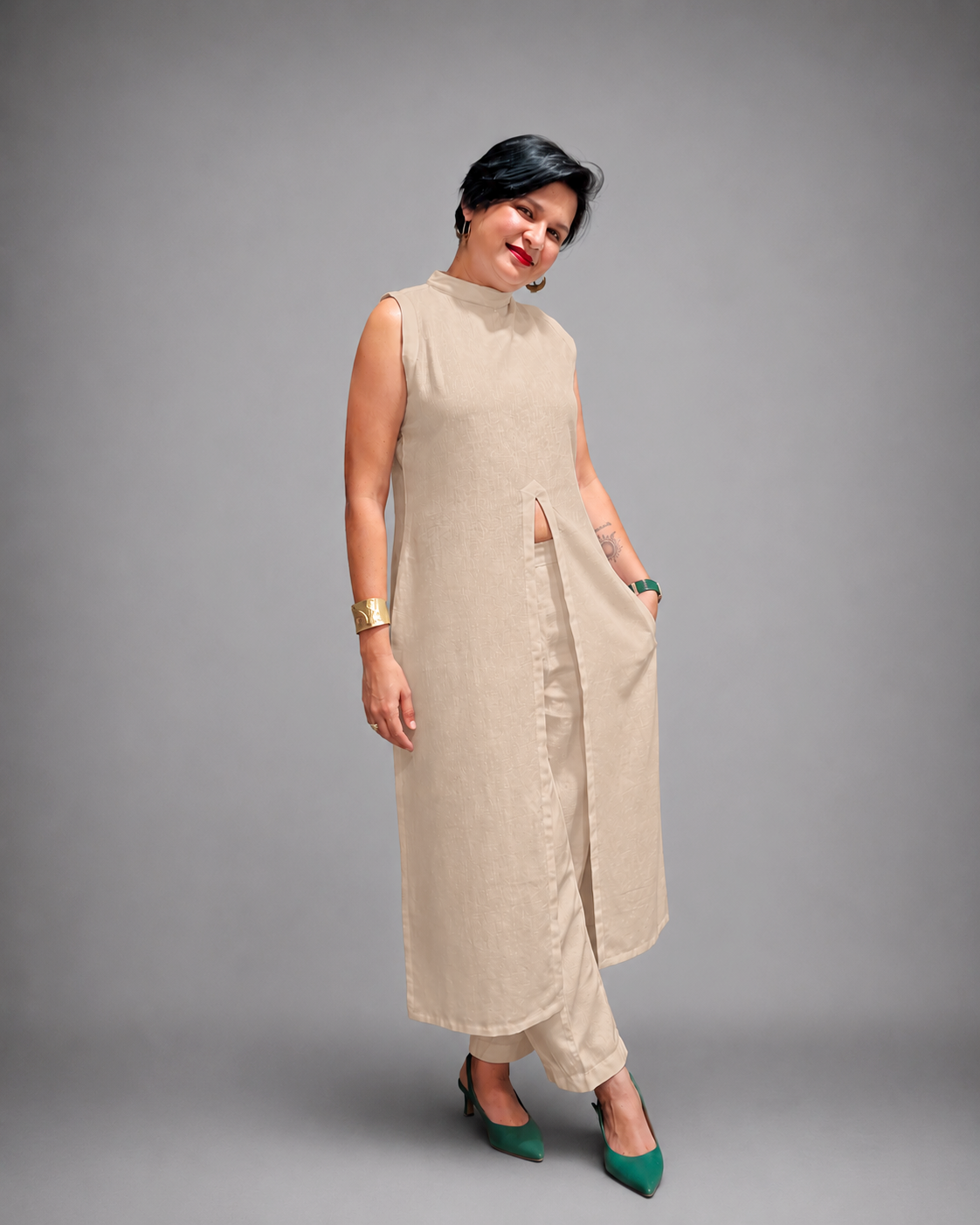 Serene Slit Linen Co-ord Set
