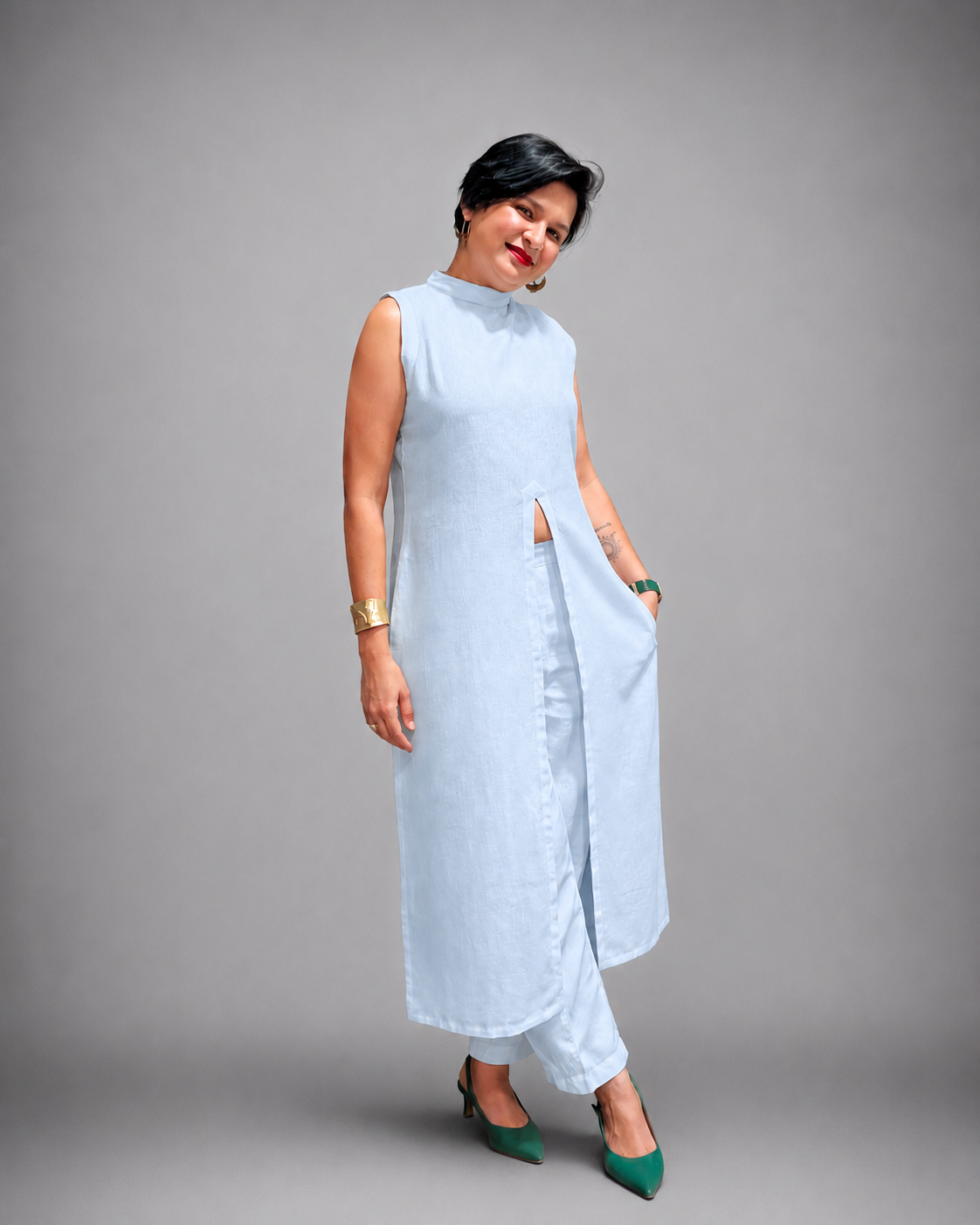 Serene Slit Linen Co-ord Set