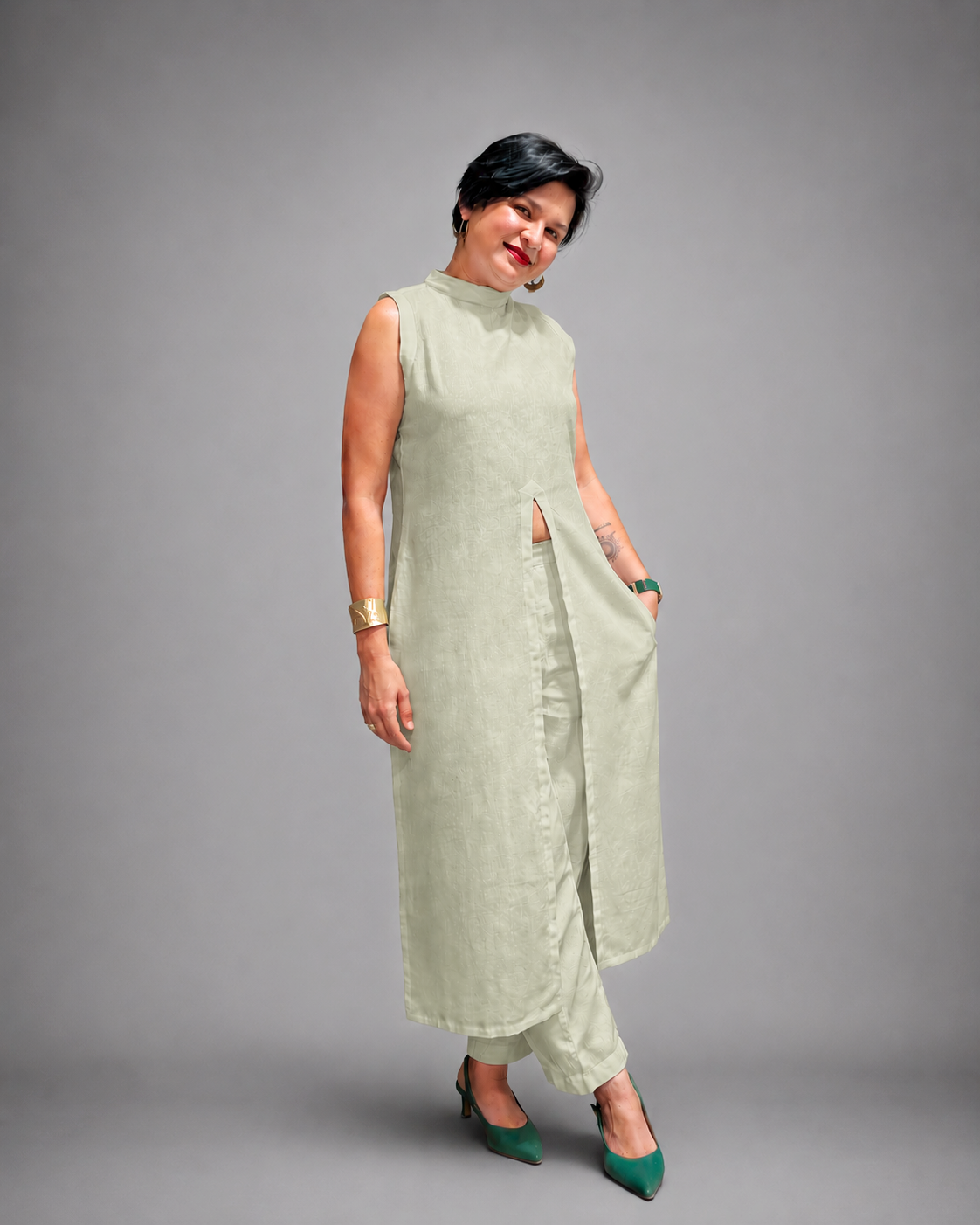 Serene Slit Linen Co-ord Set