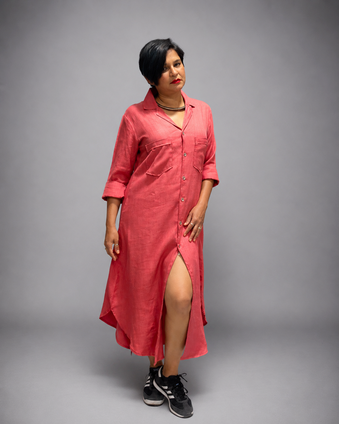 Ease Line Button-Down Dress