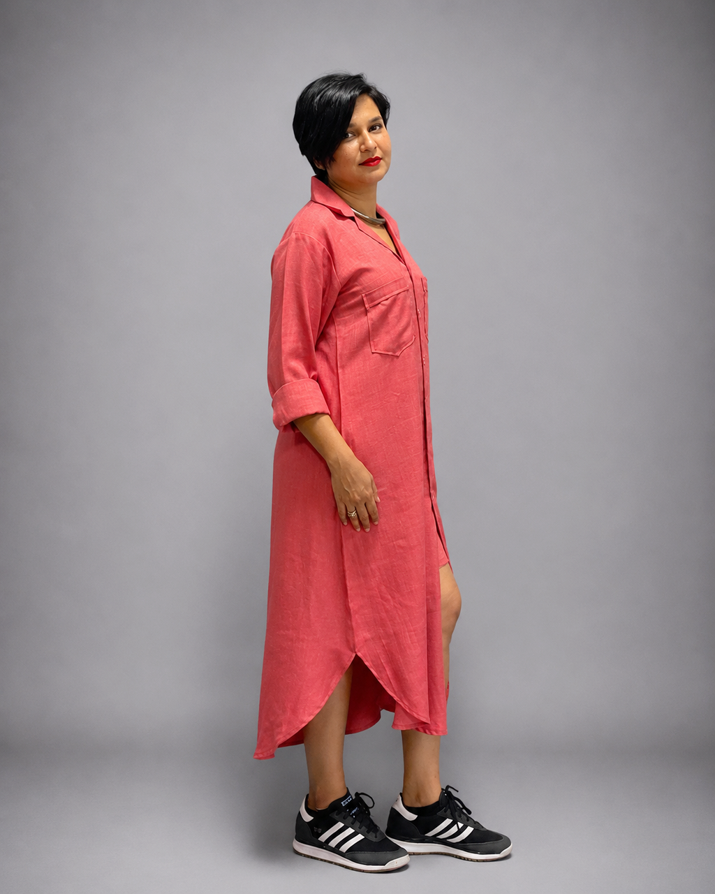 Ease Line Button-Down Dress