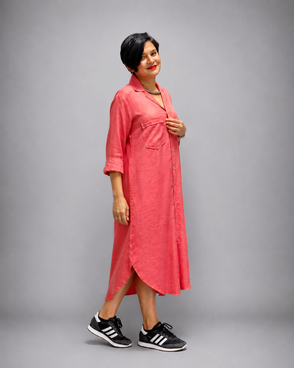 Ease Line Button-Down Dress