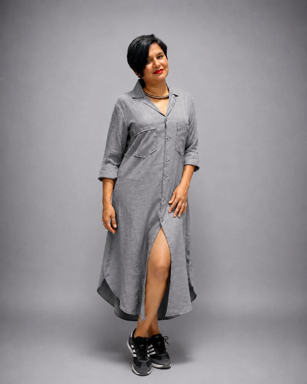 Ease Line Button-Down Dress