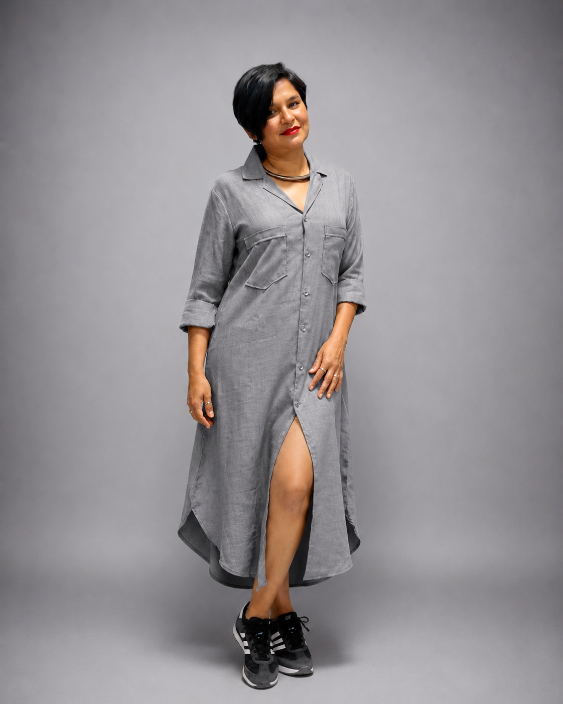 Ease Line Button-Down Dress