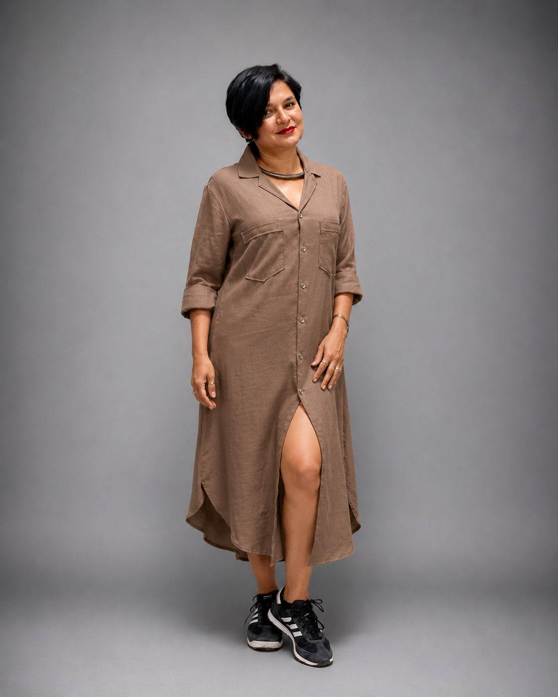 Ease Line Button-Down Dress