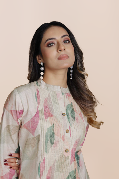 Pastel Leaf Elegance Co-ord Set