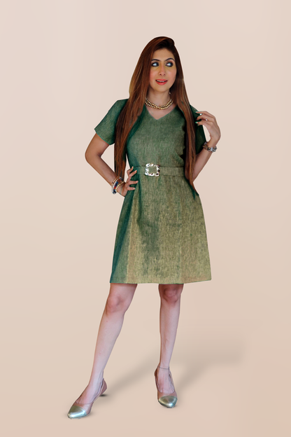 GraceBloom Belted Dress