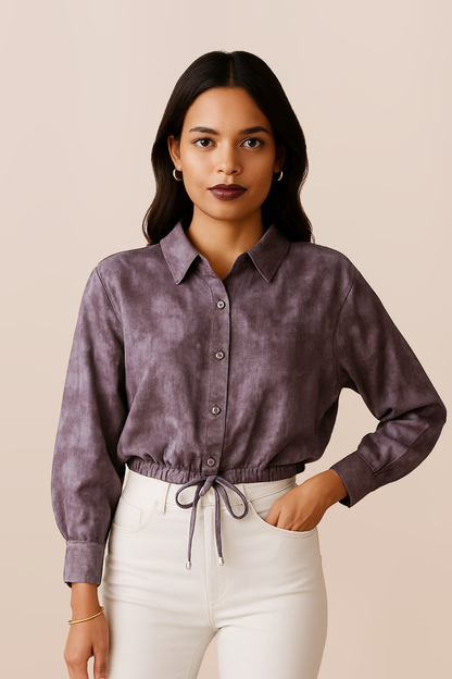 Rust Drift Drawstring Top