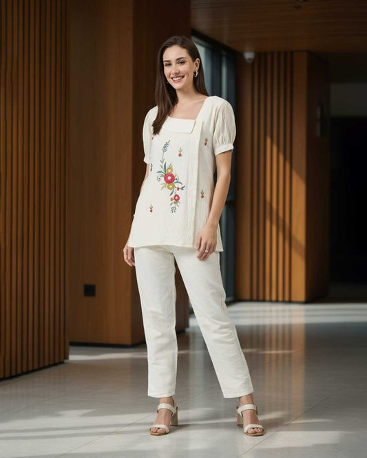 Concrete Luxe Embroidered Top & Bottom