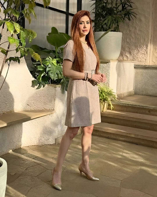 GraceBloom Belted Dress