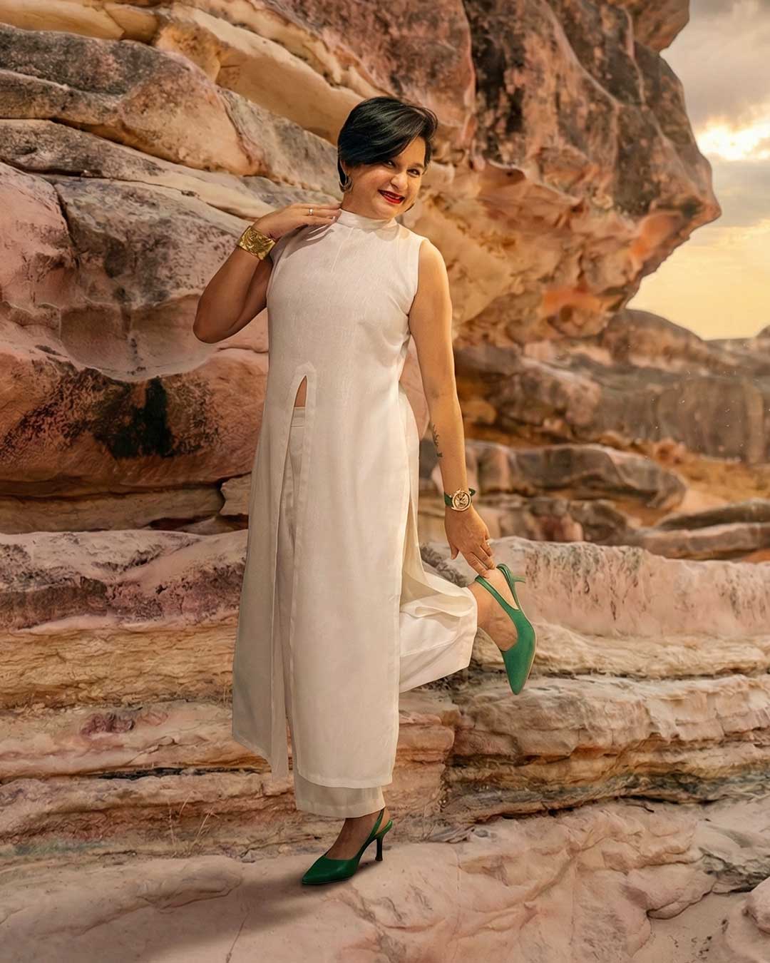 Serene Slit Linen Co-ord Set