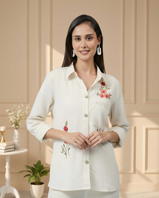 Precision Edge Embroidered Top