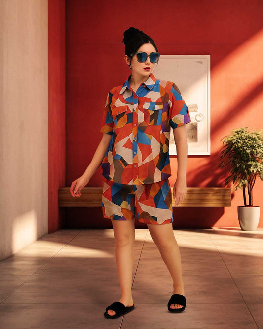 Modern Geometric Lounge Co-ord Set