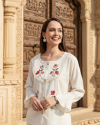 Ivory Edit Embroidered Top