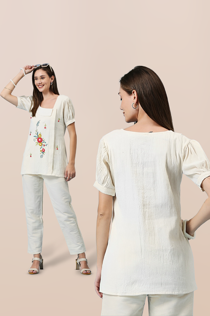 Concrete Luxe Embroidered Top & Bottom