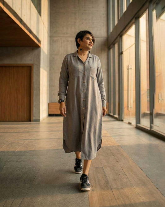 Ease Line Button-Down Dress