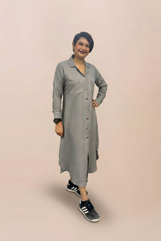 Ease Line Button-Down Dress