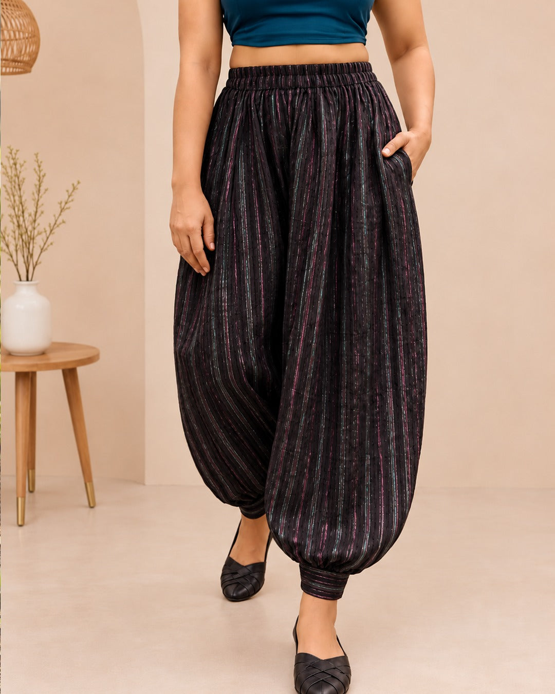 Textured Balloon Pants